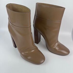 Chloe Tan High Heel Ankle Boots Size 38 Made In Italy